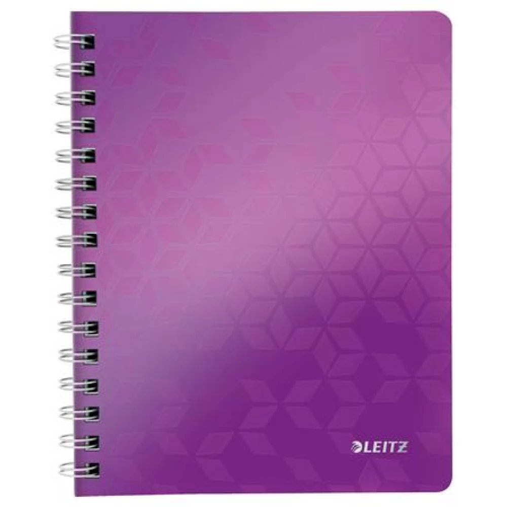 LEITZ Wow Spirálfüzet A5 kockás 80 lap lila