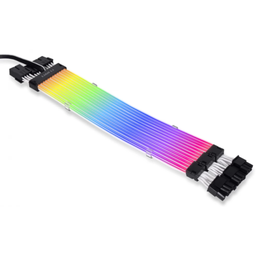 LIAN LI Strimer Plus v2 3x8 tűs RTX 30 GPU táp hosszabbító kábel ARGB világítással