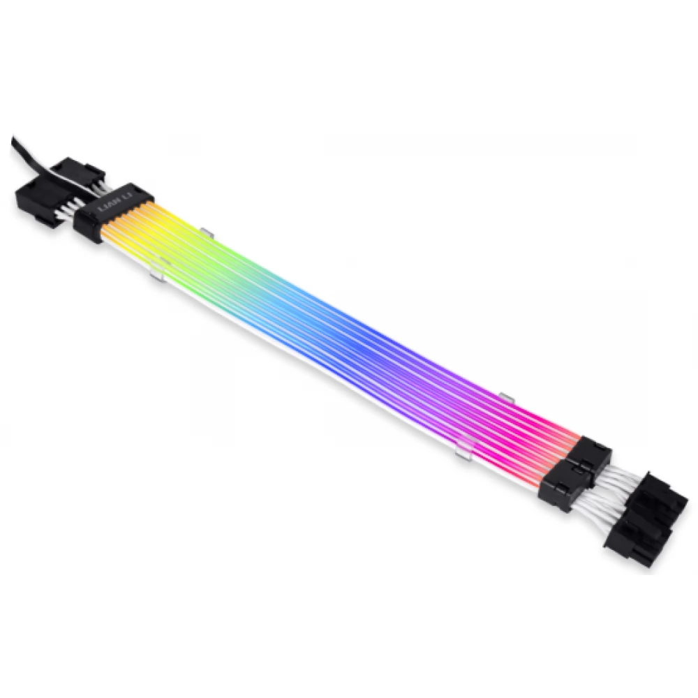 LIAN LI Strimer Plus v2 8 tűs GPU táp hosszabbító kábel ARGB világítással 20 cm