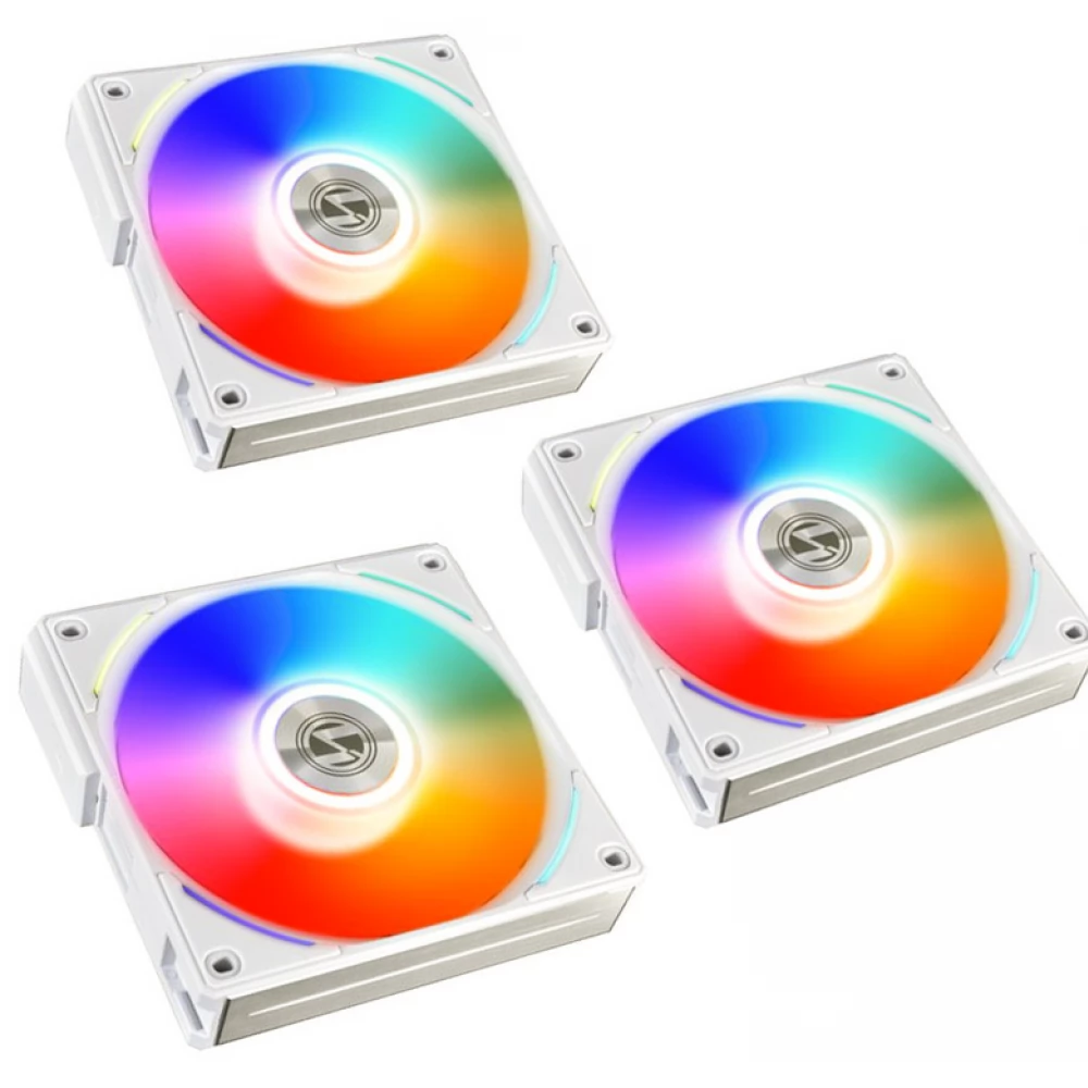 LIAN LI UNI FAN AL120 RGB PWM 12cm RGB Fehér Alu 3 db