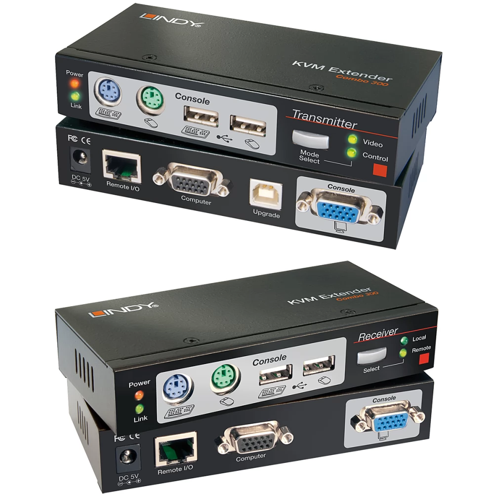 LINDY 300m Cat.6 VGA USB & PS/2 KVM Extender Combo