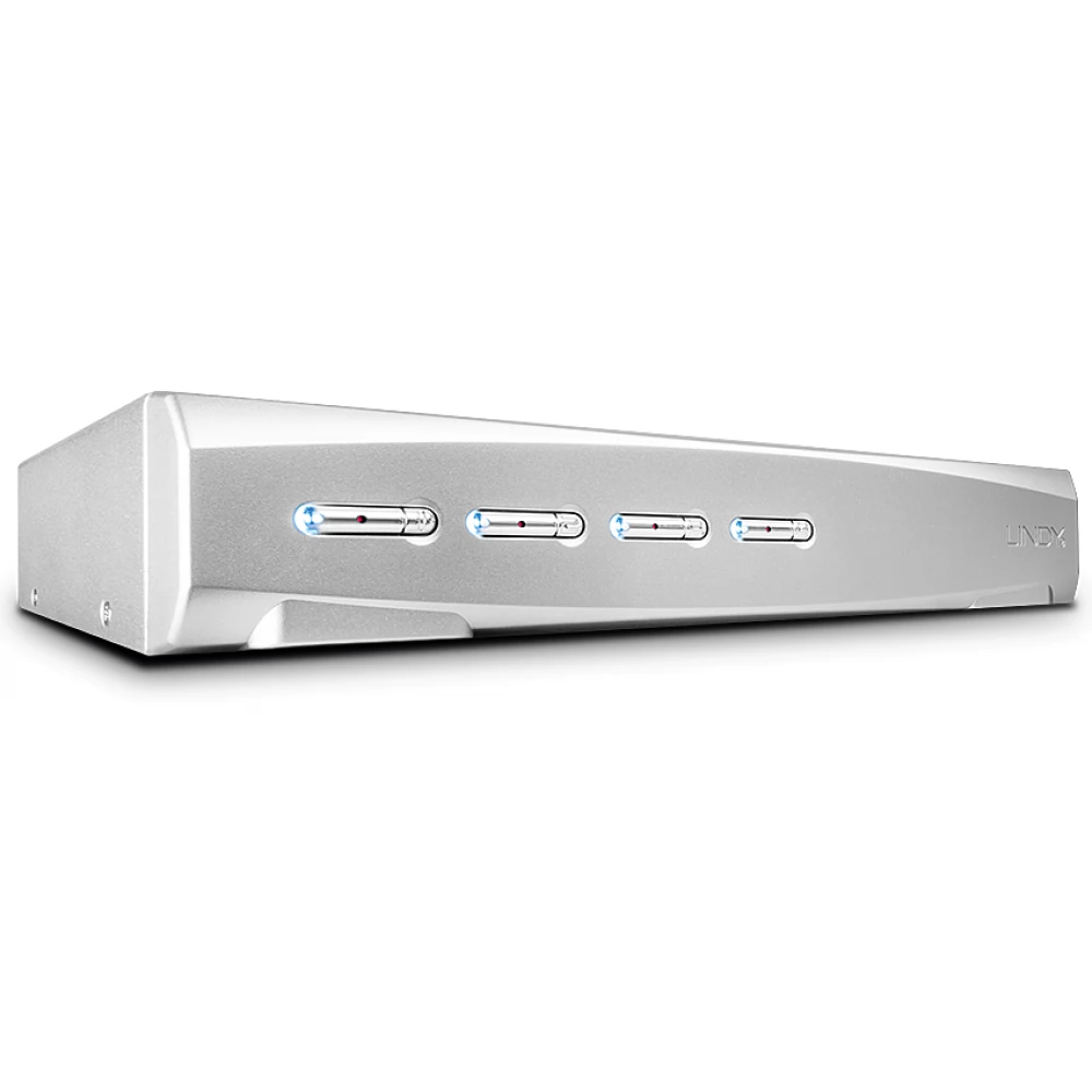 LINDY 4 Port DisplayPort 1.2 USB 2.0 & Audio KVM Switch