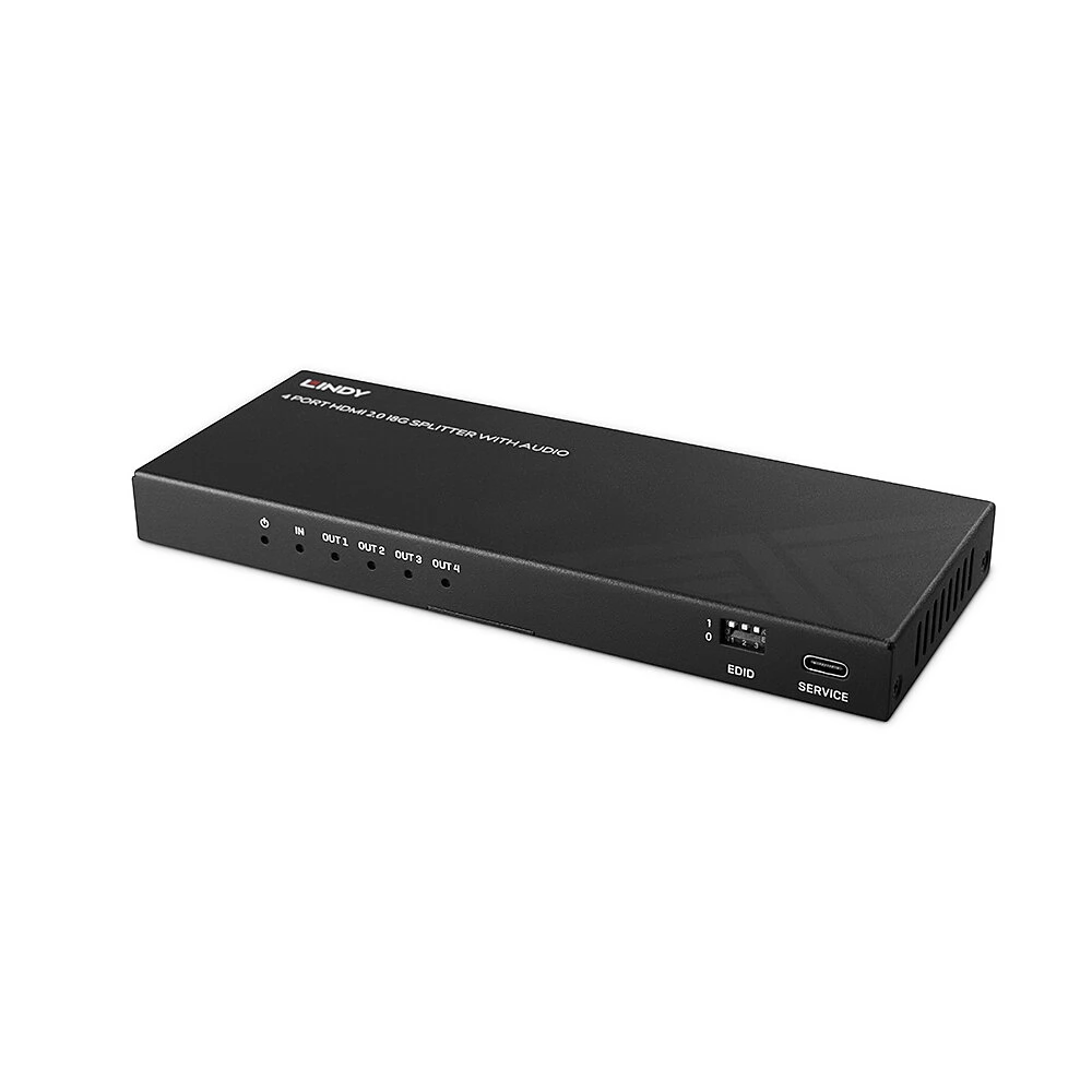 LINDY 4 Port HDMI 8K60 Splitter with Audio & Downscaling