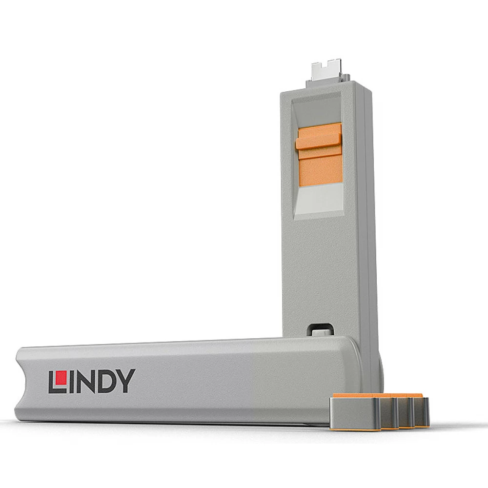 LINDY 40428 USB Typ C Port zár 4 db narancssárga