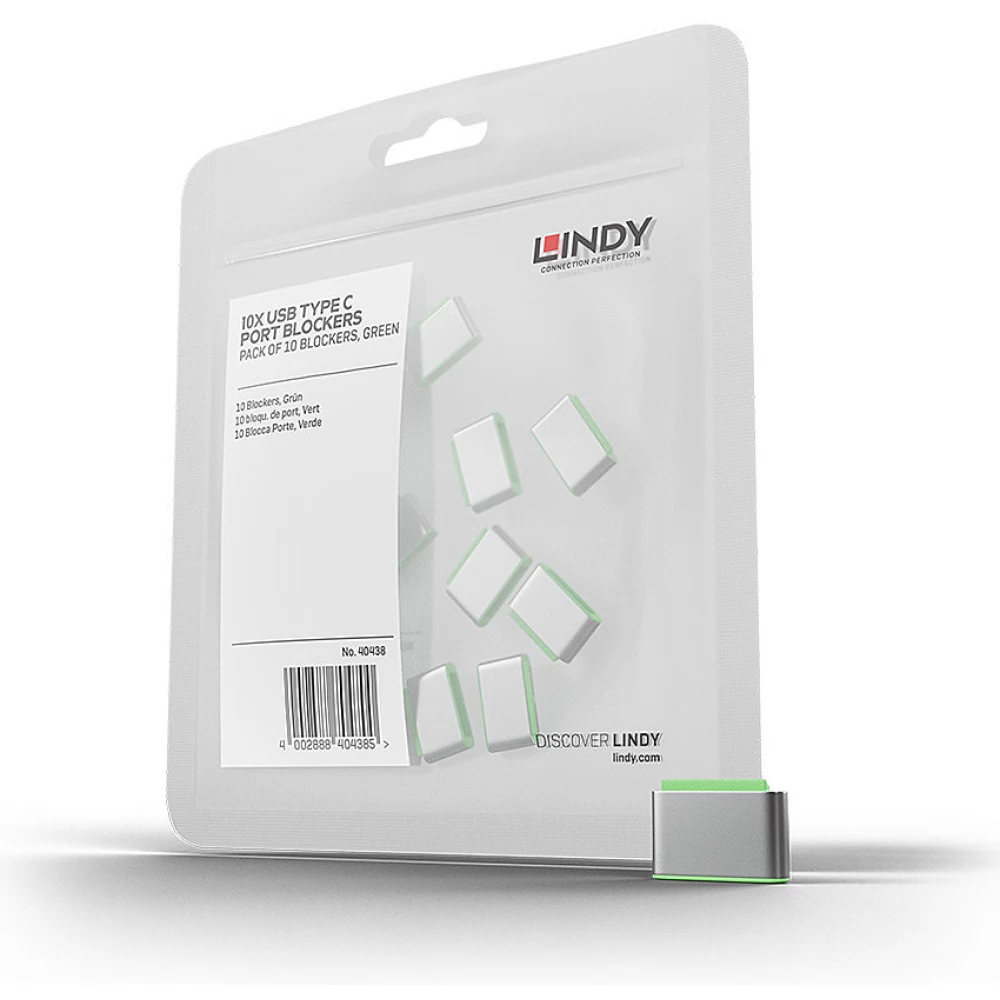 LINDY 40438 USB C Port blokkoló zöld (10db/csomag)