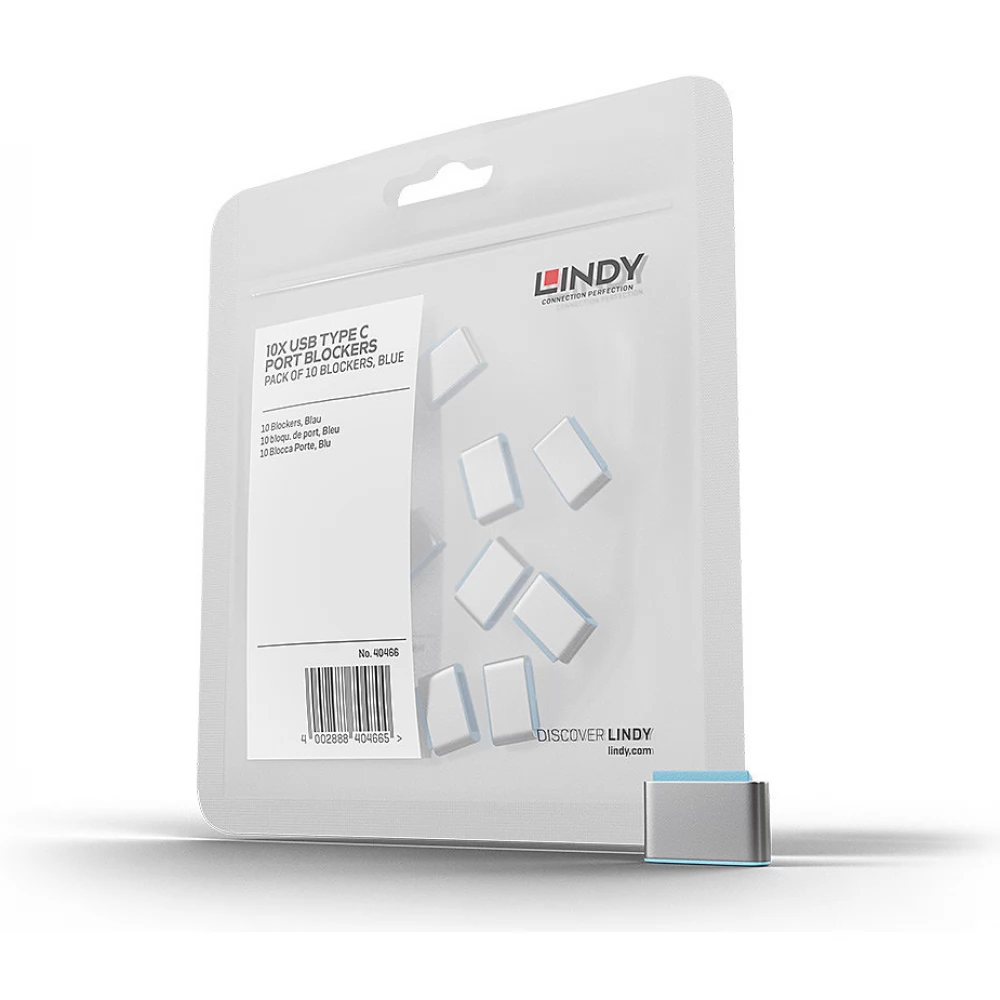 LINDY 40466 USB Typ C Port zár 10 db kék