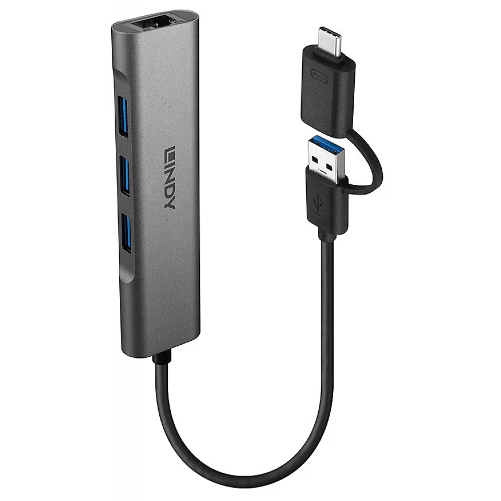 LINDY 43379 USB-A USB-C 3.0 UTP Átalakító 1Gbps szürke