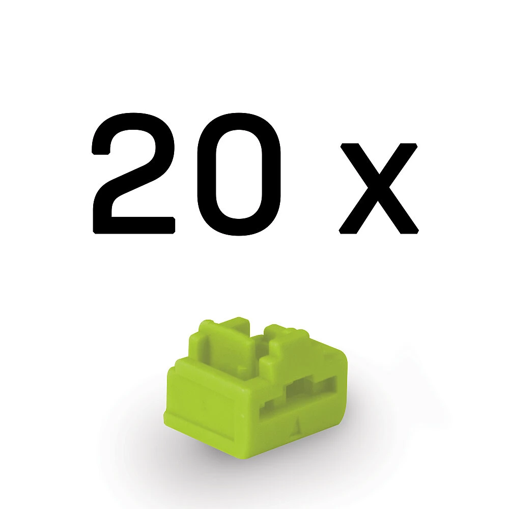 LINDY 47895 RJ-45 Port port blokkoló 20 db zöld (kulcs nélkül)