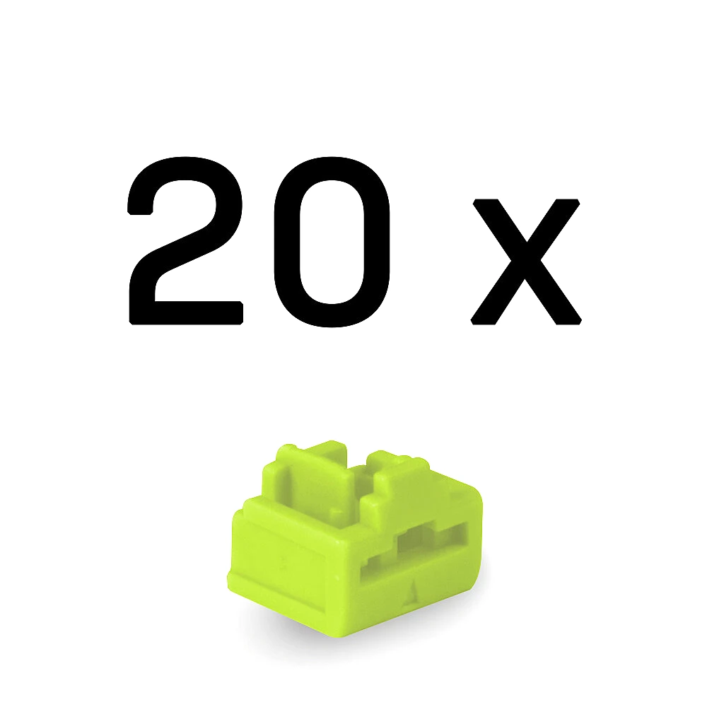 LINDY 47895 RJ45 Port Blocker kulcs nélkül 10 db dugó világoszöld