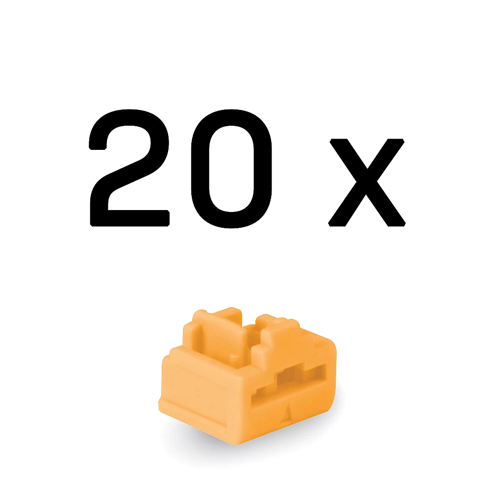LINDY 47898 RJ45 Port Blocker kulcs nélkül 10 db dugó narancssárga