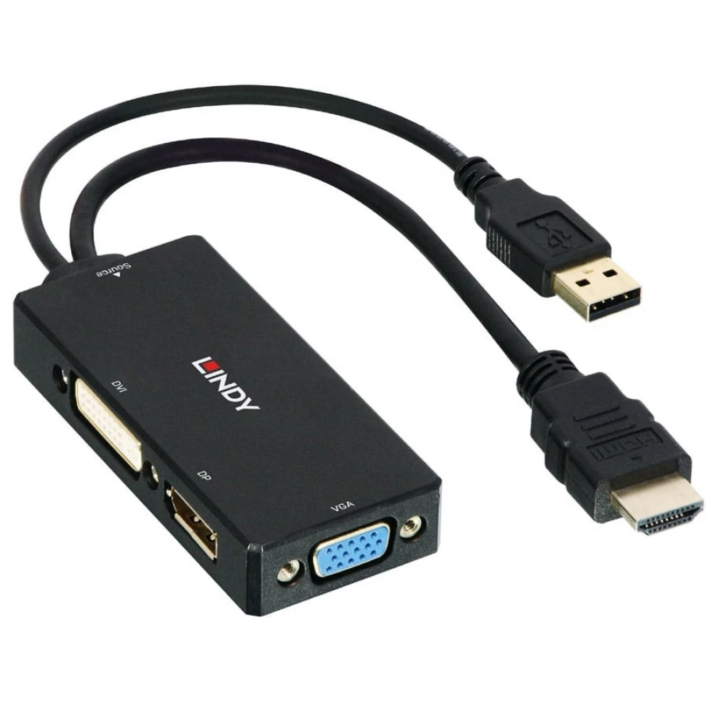 LINDY HDMI to DisplayPort - DVI-D and VGA Adapter Converter