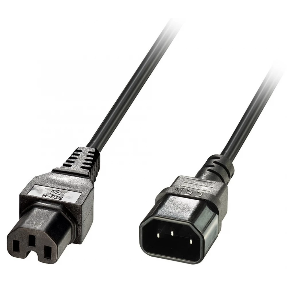LINDY IEC Tápkábel Fekete 2m 30314