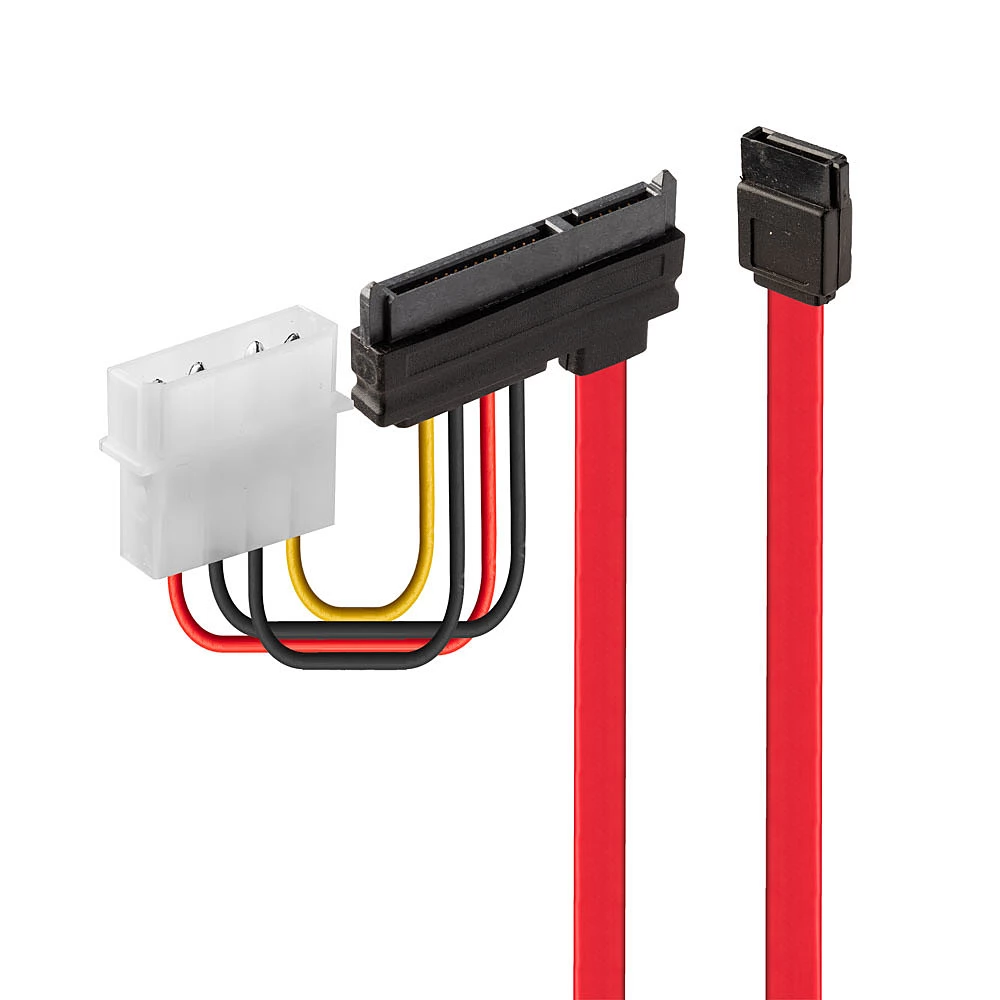 LINDY SATA + Táp SATA + Molex Átalakító Piros 30cm 33364