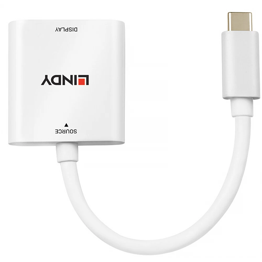 LINDY USB 2.0 Type C DVI-D Átalakító Fehér 10cm 43338