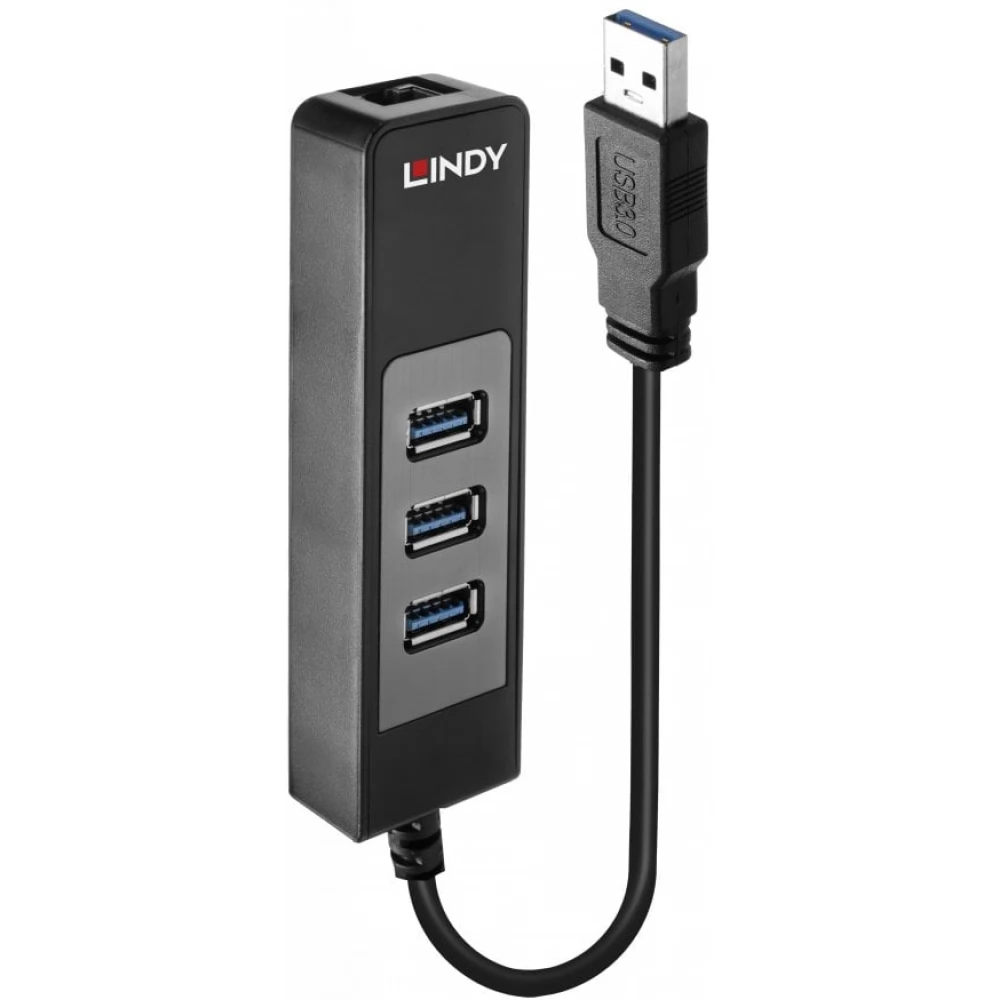 LINDY USB 3.0 Hub & Gigabit Ethernet Converter