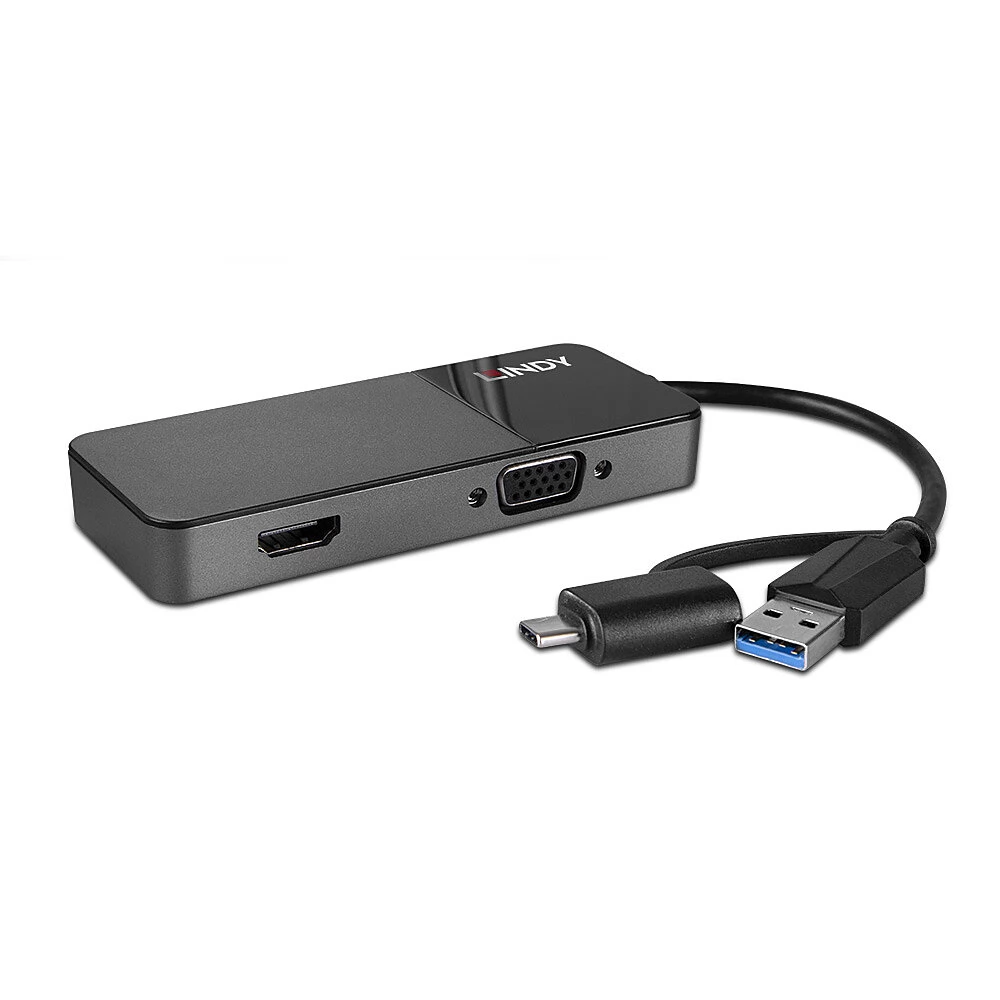 LINDY USB 3.0 Type A and C to HDMI & VGA Converter
