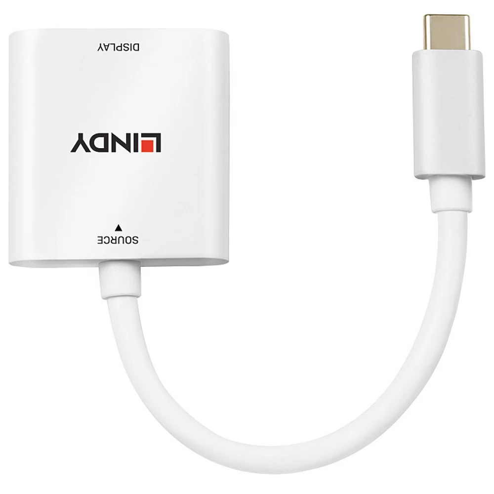 LINDY USB 3.0 Type C HDMI 2.0 Átalakító Fehér 10cm 43339