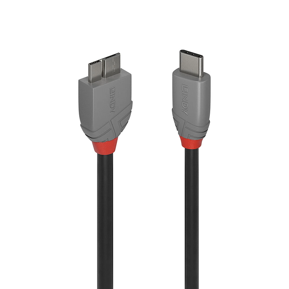 LINDY USB 3.0 Type C USB 3.0 Micro-B Átalakító Fekete 3m 36623
