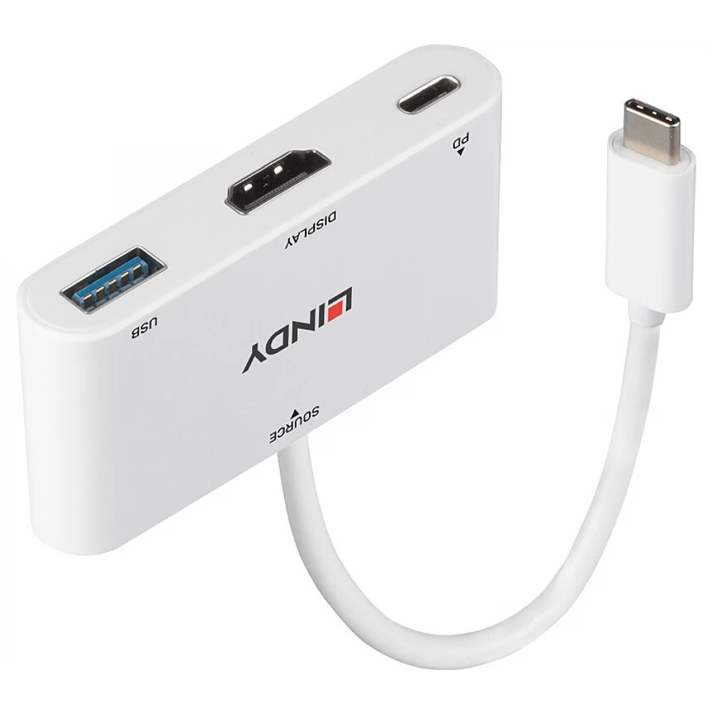 LINDY USB 3.2 Type C to HDMI Converter with USB Type A port and Power Delivery