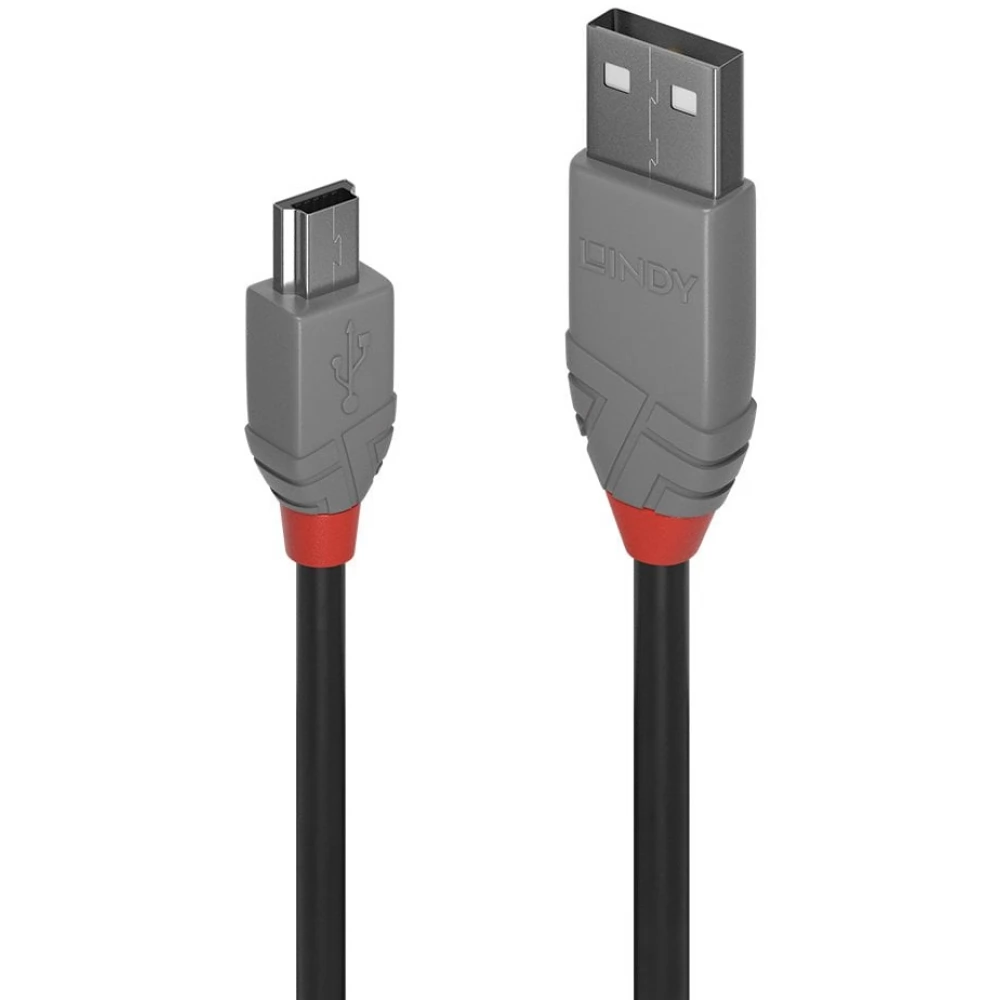 LINDY USB Mini USB Átalakító Fekete-Szürke 2m 36723