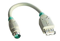 LINDY USB PS/2 Átalakító Szürke 15cm 70002