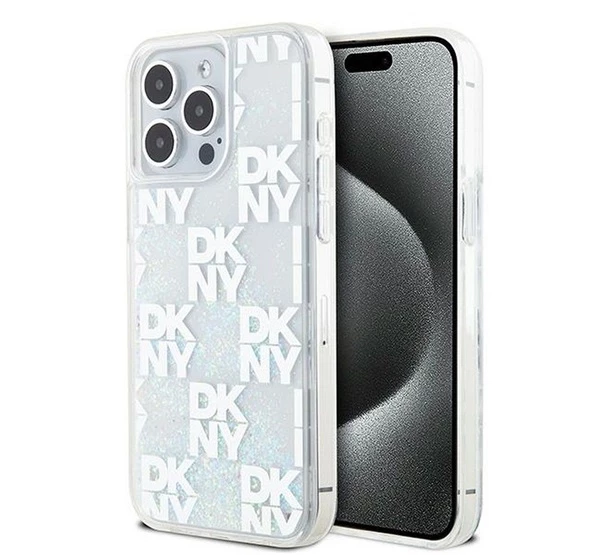 Liquid Glitter Checkered Pattern iPhone 15 Pro Max hátlap tok átlátszó