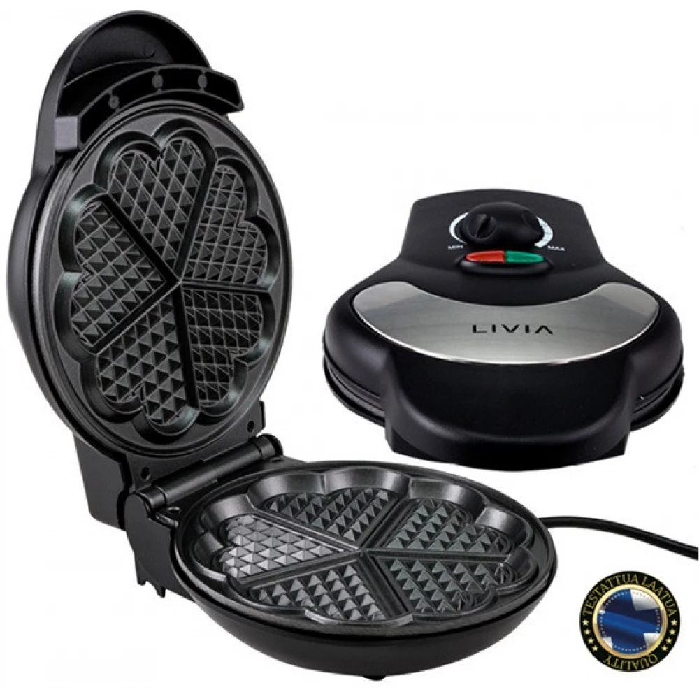 LIVIA WM518RST Gofrisűtő 1200 W fekete