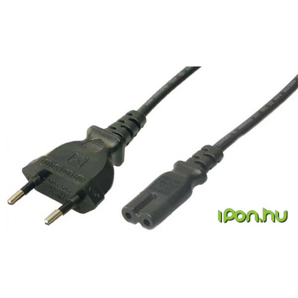 LOGILINK 230V-os Piskóta Tápkábel Fekete 1.8m CP092