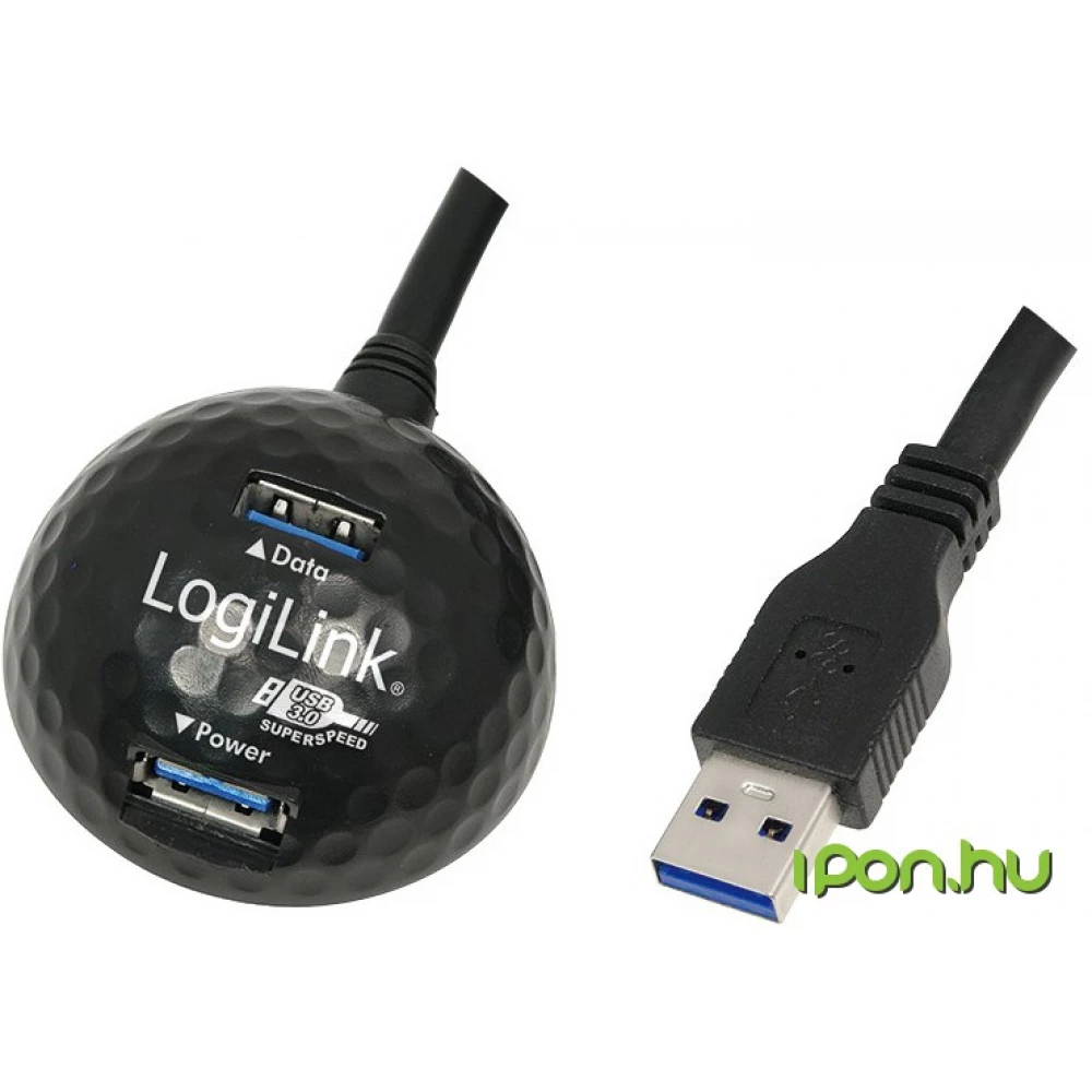 LOGILINK CU0035 2 port hub fekete