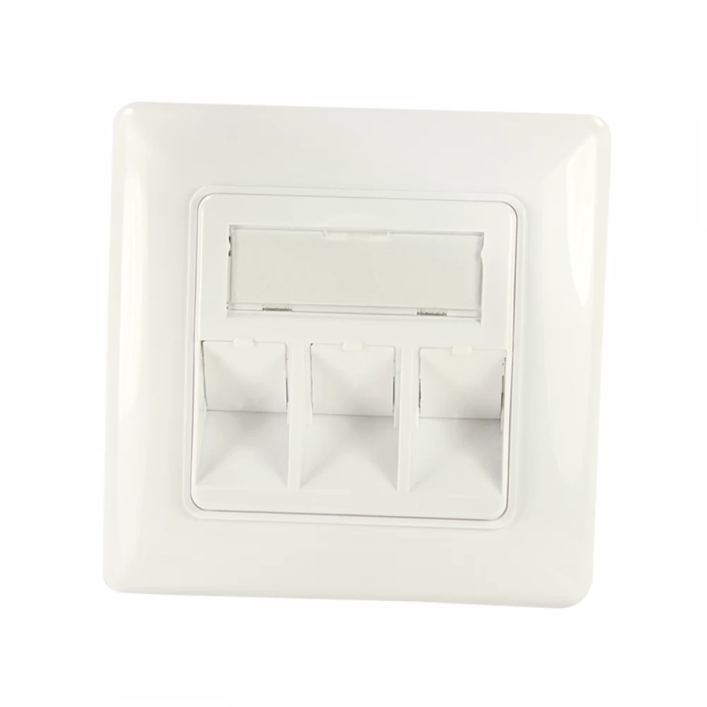LOGILINK Face plate for 3 keystone jacks 45° angled outlet design compatible fehér