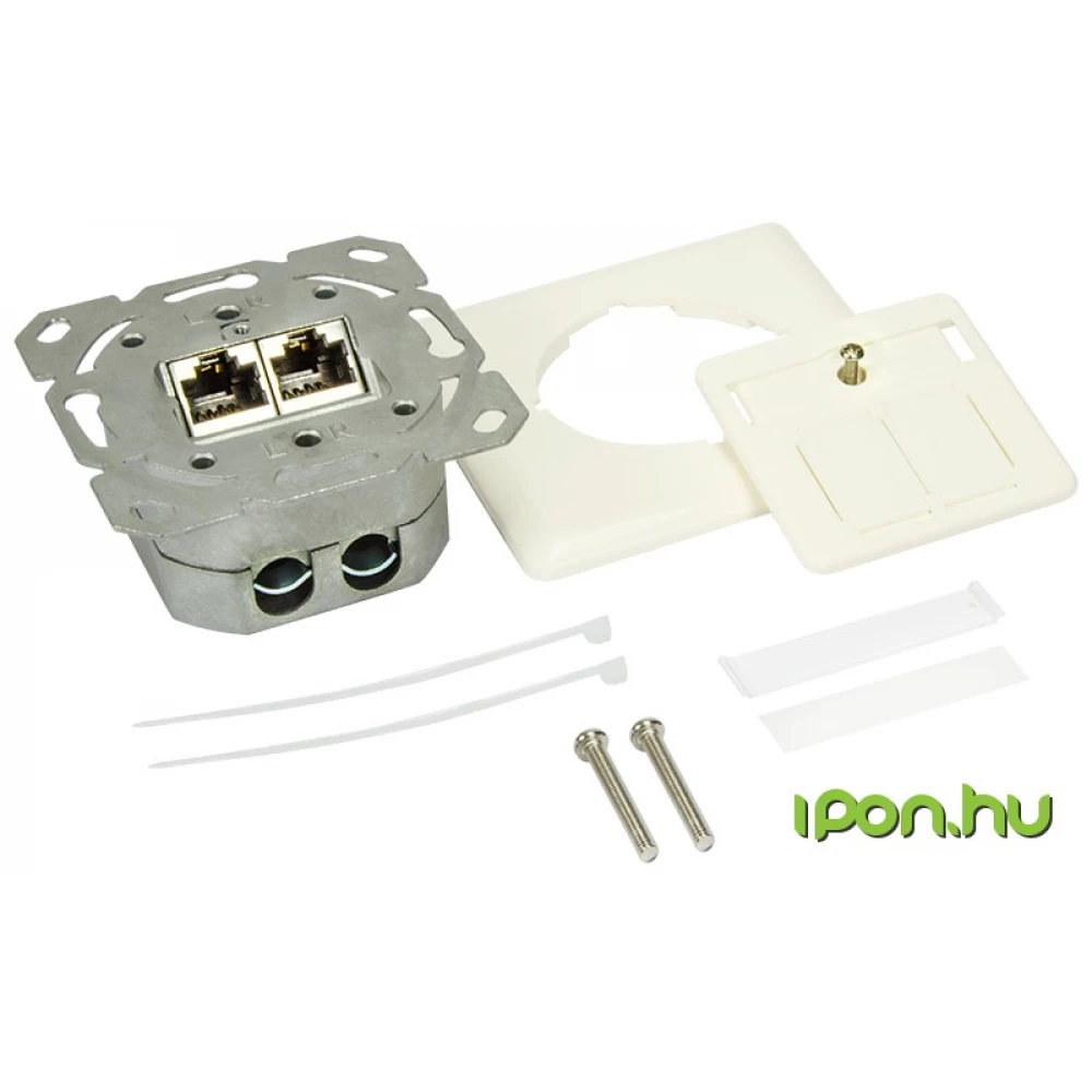 LOGILINK Outlet Cat.6 Wall Outlet UP 2x RJ45 STP vertical type fehér