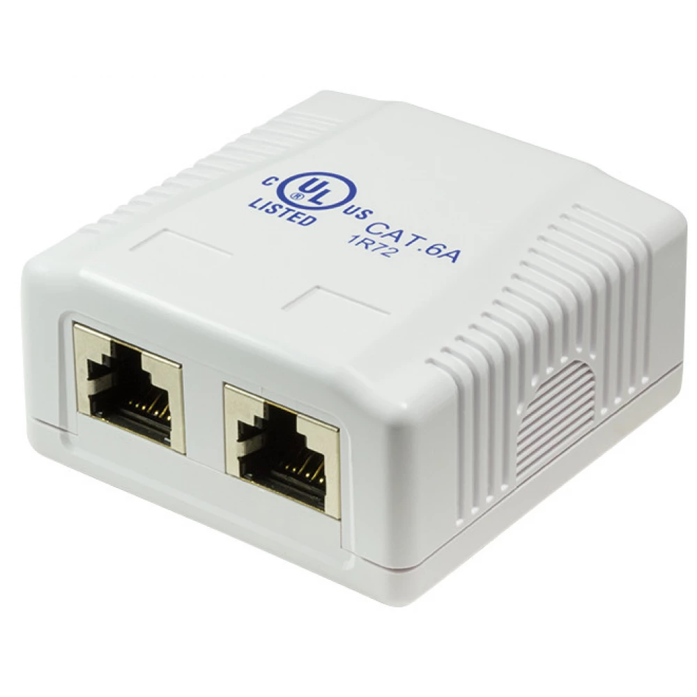 LOGILINK Outlet Cat.6A wall outlet surface box 2x RJ45 STP