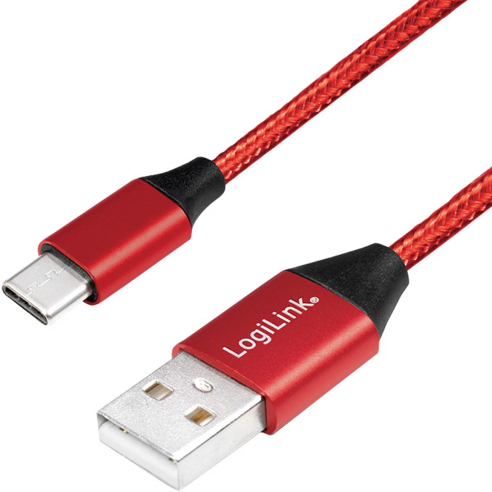 LOGILINK USB 2.0 Type C Átalakító Piros 1m CU0148