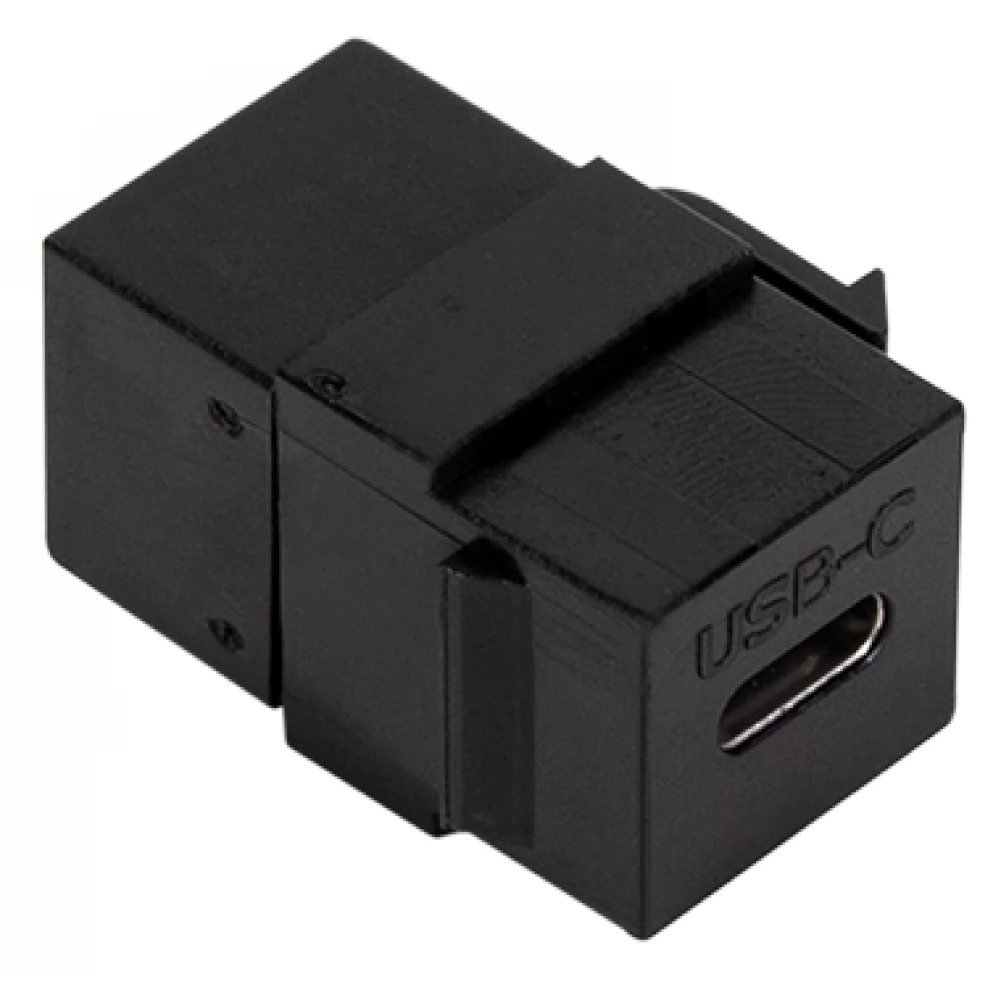 LOGILINK USB 3.1 Gen2 Type-C keystone coupler C/F to USB-C/F fekete