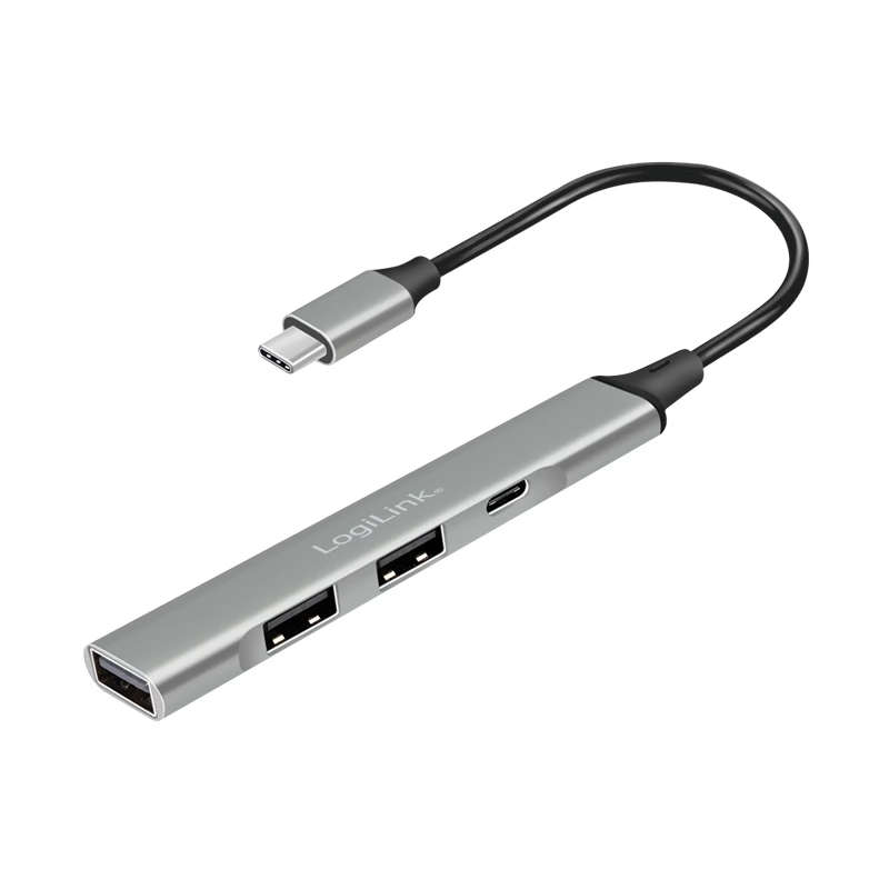 LOGILINK USB 3.2 Gen 1 4-port USB-C hub slim design aluminum housing