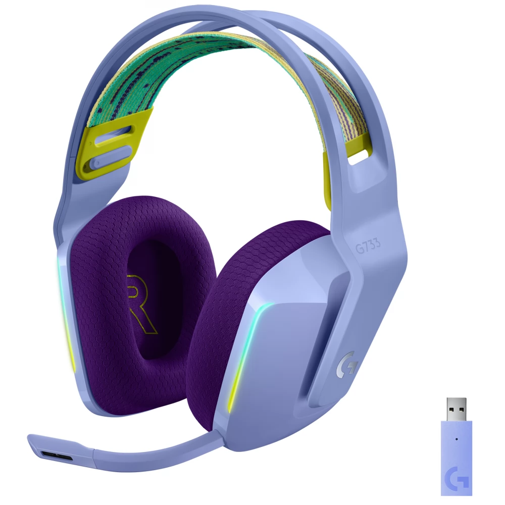 LOGITECH G733 Lightspeed Vezeték nélküli gaming fejhallgató RGB Lila