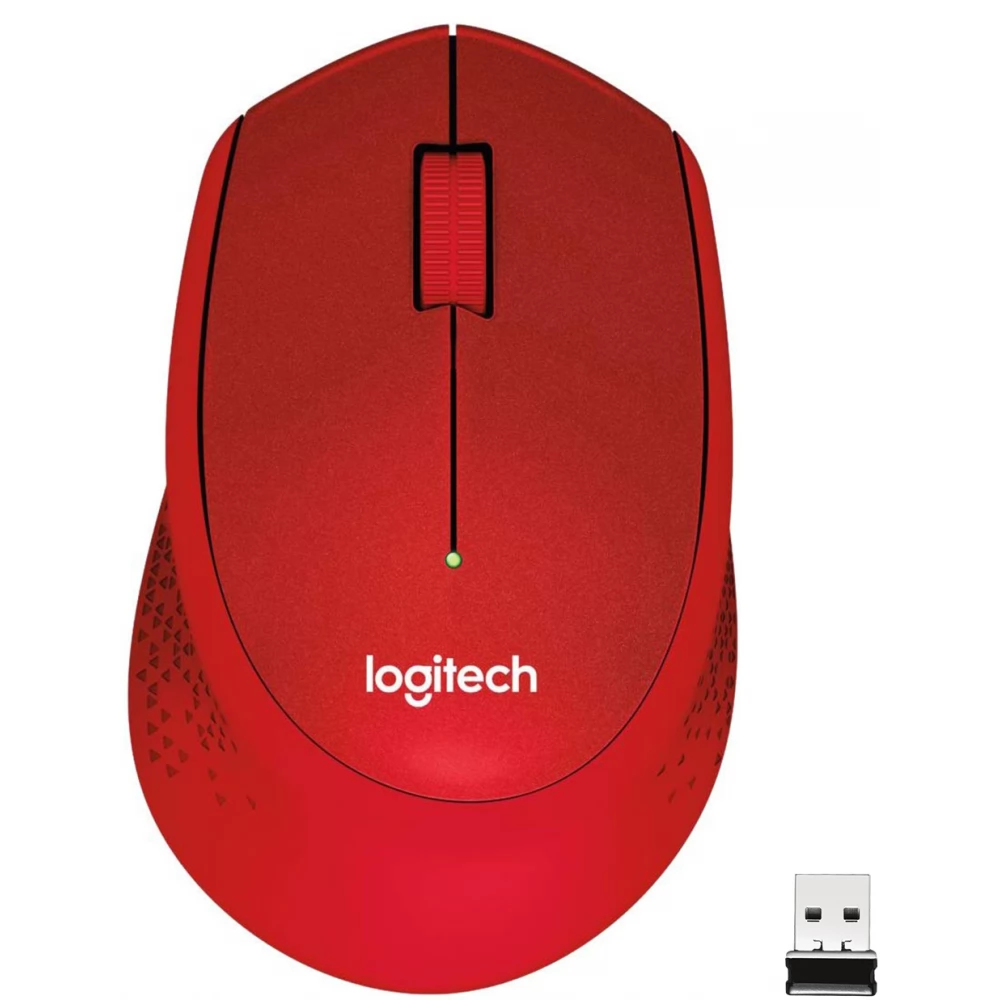 LOGITECH M330 Silent Plus vezeték nélküli halk egér - piros