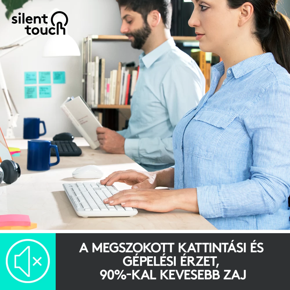 LOGITECH MK295 Silent vezeték nélküli billentyűzet és egér szett olasz kiosztás - fehér