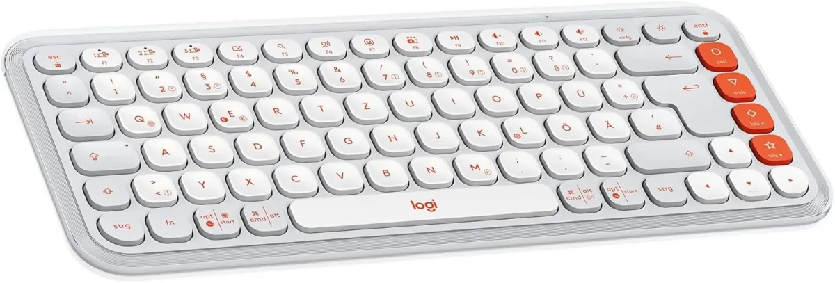 LOGITECH POP Icon Keys Német piszkosfehér-narancssárga