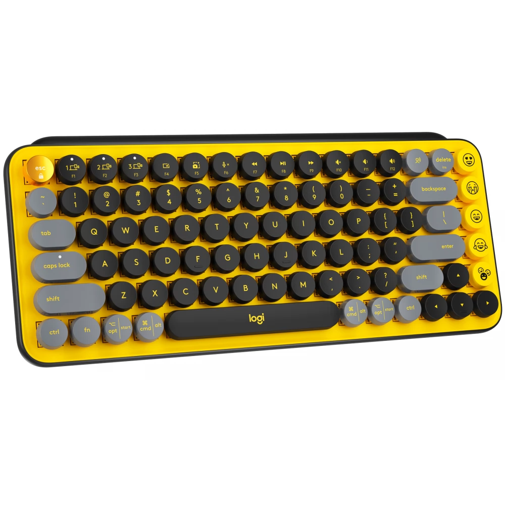LOGITECH POP Keys Blast Vezeték nélküli bluetooth billentyűzet Francia kiosztás Sárga/Fekete
