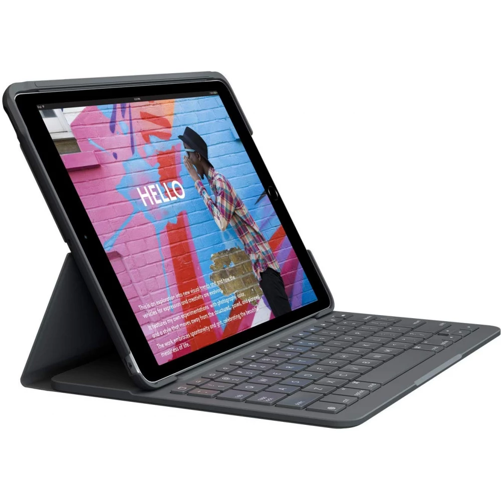 LOGITECH Slim Combo iPad (7 gen.) UK Angol billentyűzettel grafit