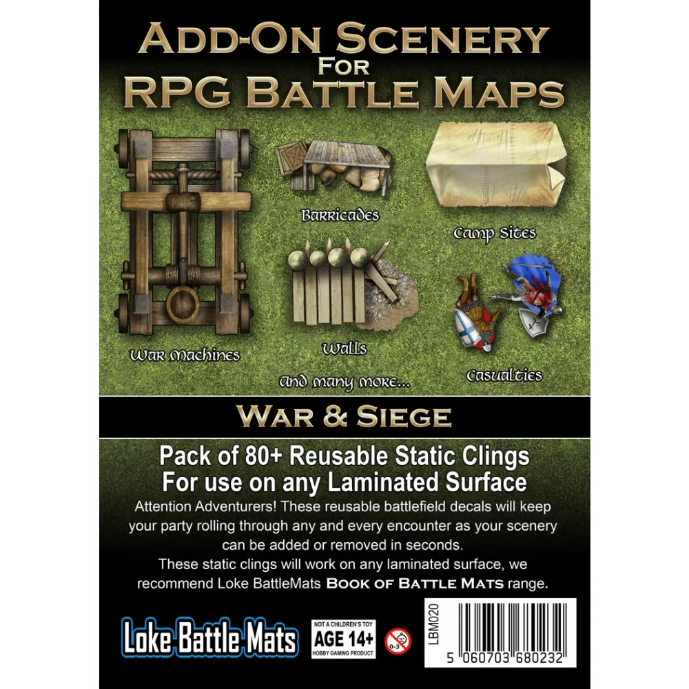 LOKE BATTLEMATS Add-On Scenery for RPG Maps - War & Siege matrica készlet kiegészítő