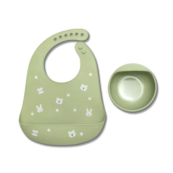 LORELLI Természetes szilikon 2 db-os étkészlet - Fresh Green
