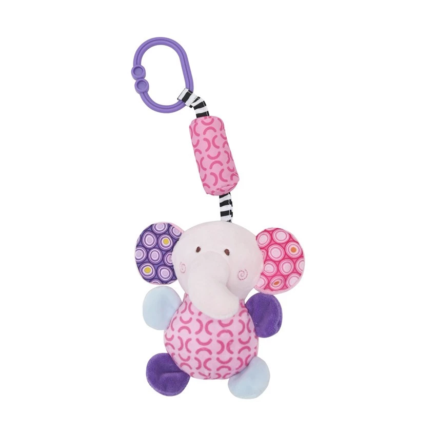 LORELLI Toys Campanula plüss babakocsi játék - pink elefánt