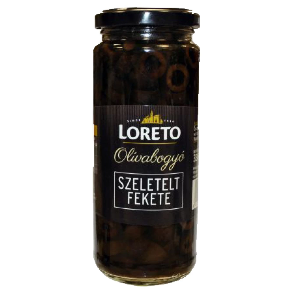 Loreto szeletelt fekete olivabogyó 430 g