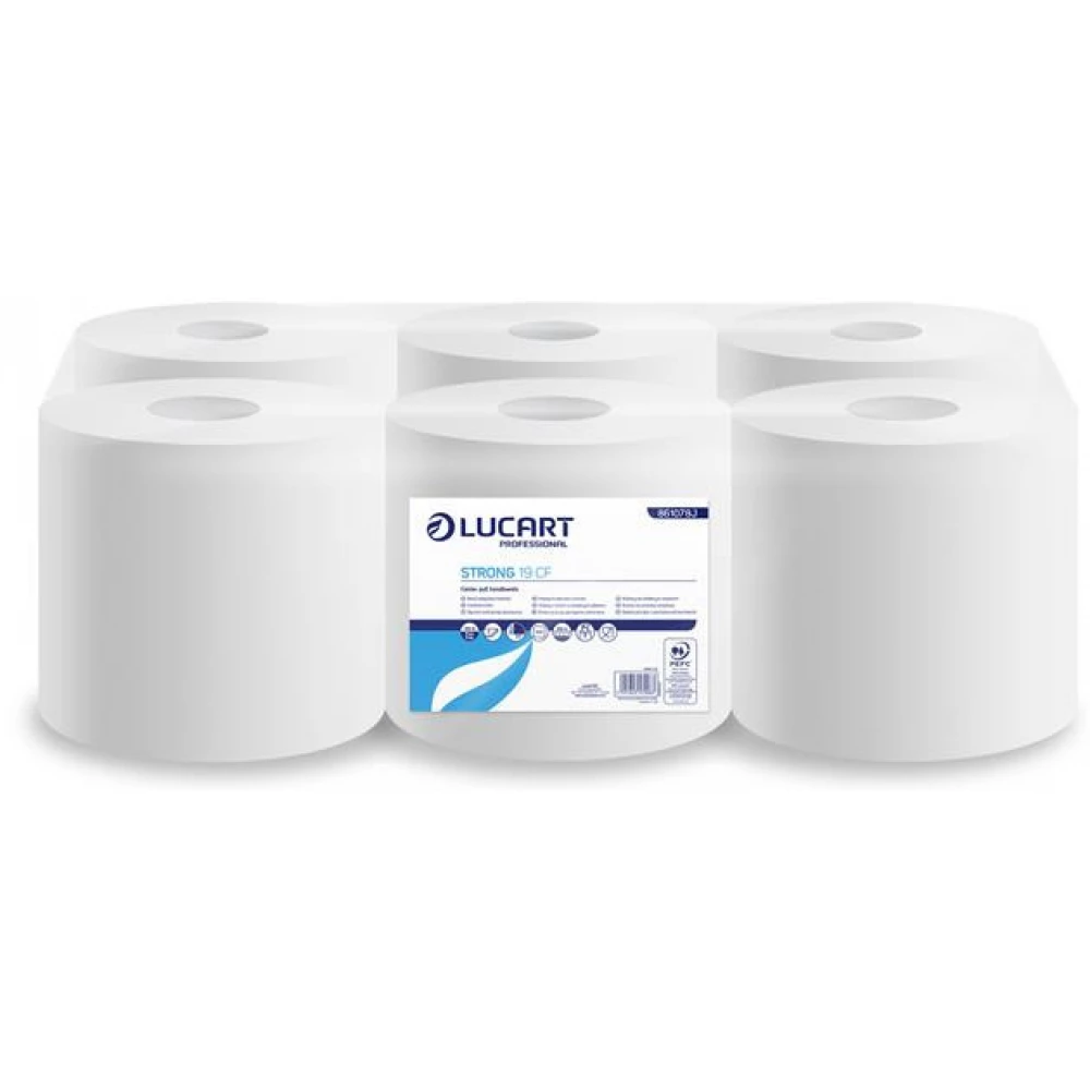 LUCART 861078J Strong 19 CF Törlőkendő tekercses belső adagolású 2 rétegű hófehér