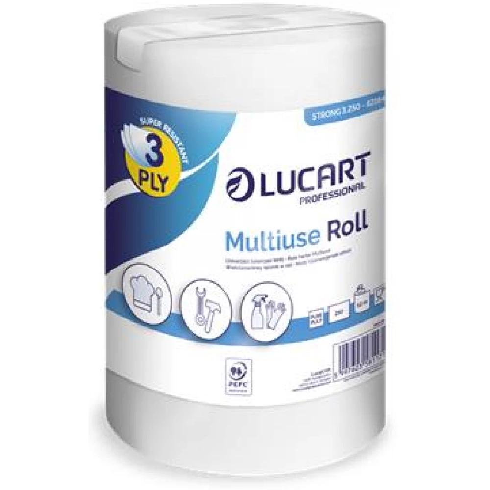 LUCART Cash and Carry Strong 3.250 Törlőkendő tekercses univerzális belső adagolású 3 rétegű