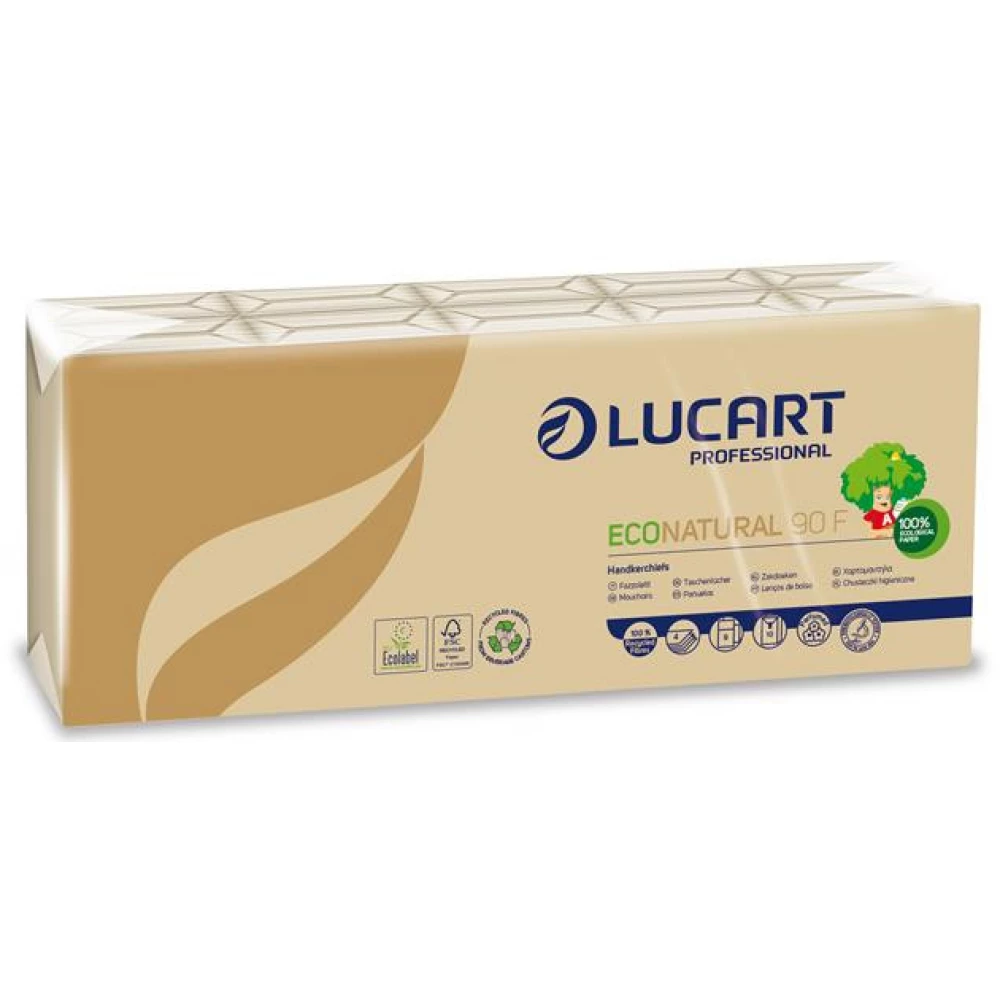 LUCART Papír zsebkendő 4 rétegű 10x9 db Eco Natural barna