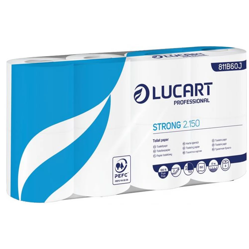 LUCART Strong 2.150 Toalettpapír 2 rétegű kistekercses 8 tekercses fehér
