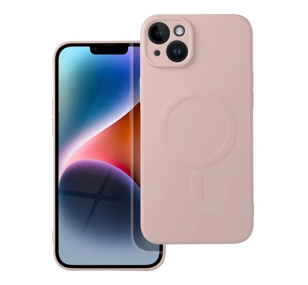 Magsafe szilikon tok Apple iPhone 14 Plus rózsaszín